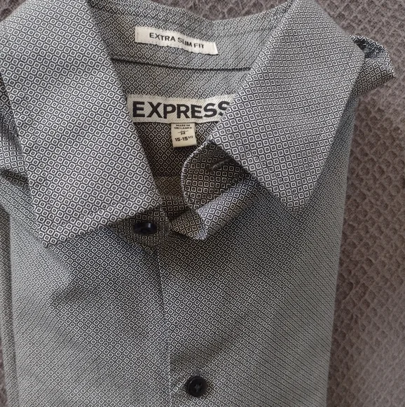 Express Men's Extra Slim Fit Button Up Shirt - Picture 11 of 13